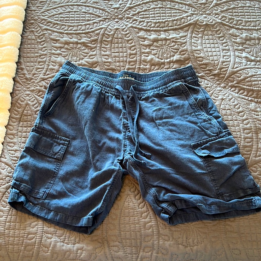Lucky Brand Linen Cargo Shorts 7” inch Inseam